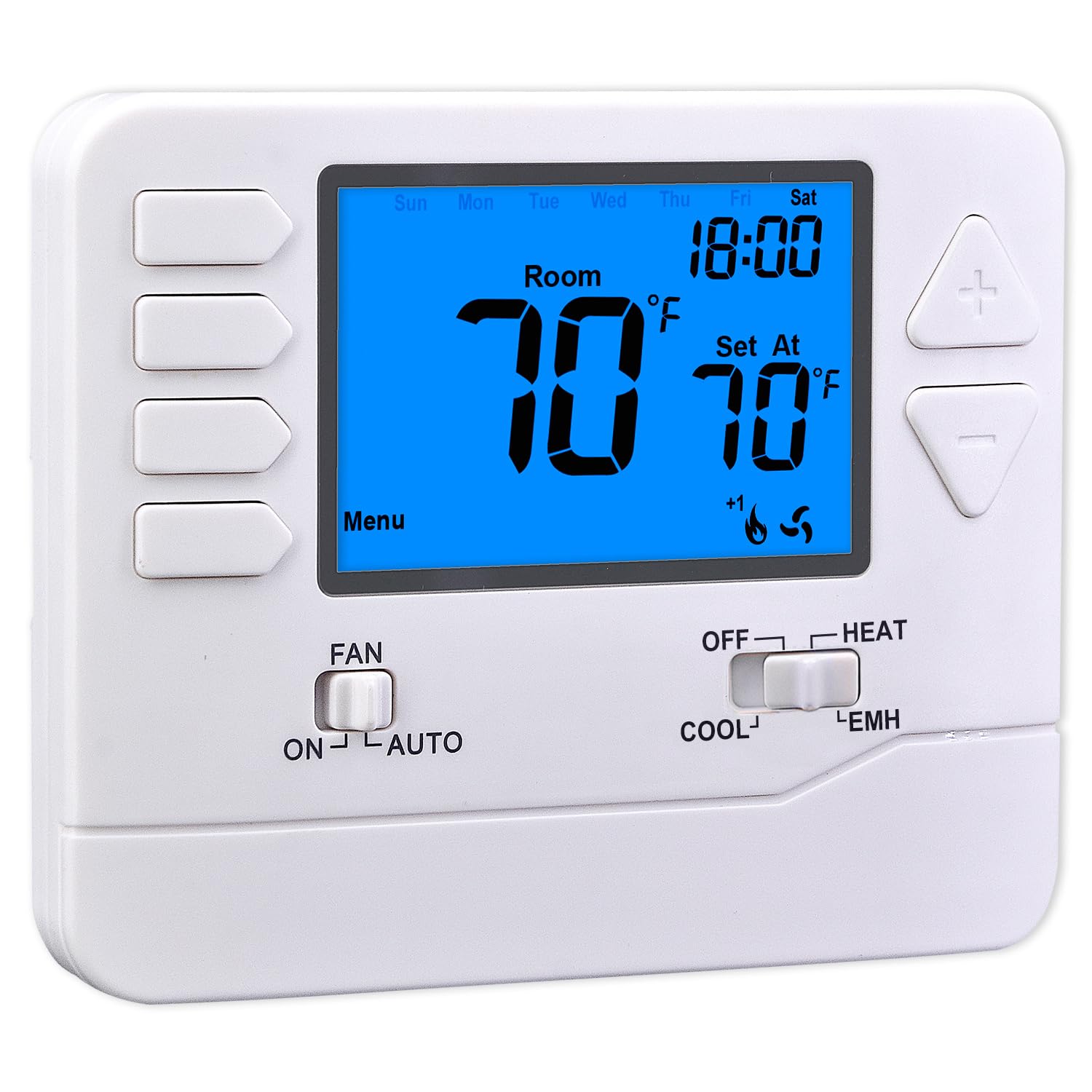 Suuwer Non-Programmable Heat Pump Thermostat for Home up to 2 Heat and 1 Cool Non-Programmable Heat Pump Thermostat(2H/1C)