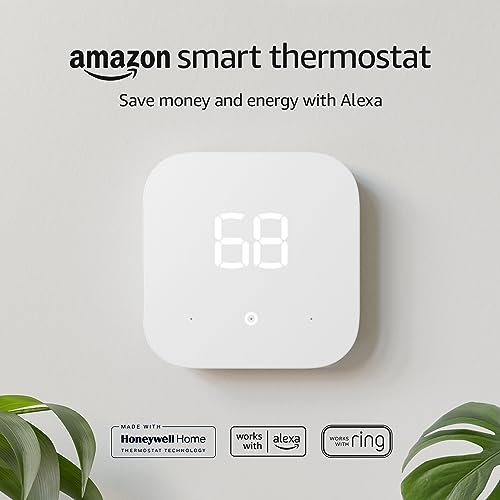 Amazon Smart Thermostat – Save money and energy - Works with Alexa and Ring - C-wire required