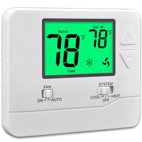 Suuwer Non-Programmable Thermostats for Home 1 Heat/1 Cool - (Green)